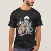 Skeleton umarmt Capybara Halloween T - Shirt - Nie (Vorderseite)