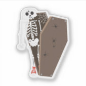 Skeleton und Coffin Halloween Design Aufkleber (Vorderseite)