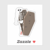 Skeleton und Coffin Halloween Design Aufkleber (Blatt)