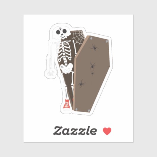 Skeleton und Coffin Halloween Design Aufkleber (Blatt)