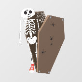 Skeleton und Coffin Halloween Design Fensteraufkleber (Blatt)