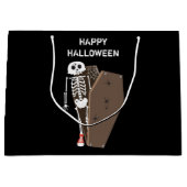 Skeleton und Coffin Halloween Design Große Geschenktüte (Vorderseite)