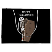 Skeleton und Coffin Halloween Design Große Geschenktüte (Rückseite)