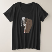 Skeleton und Coffin Halloween Design Große Größe T-Shirt (Design vorne)
