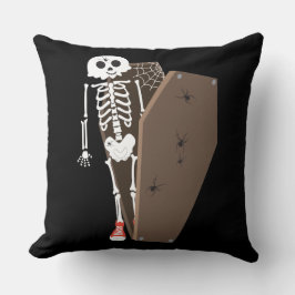 Skeleton und Coffin Halloween Design Kissen