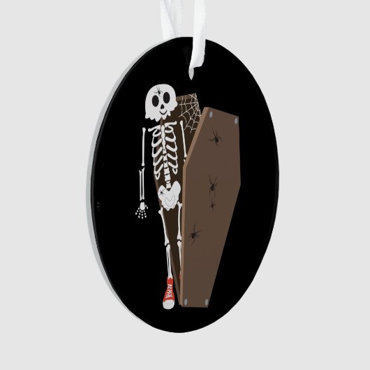 Skeleton und Coffin Halloween Design Ornament (Vorderseite)
