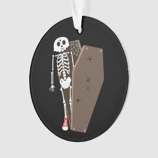 Skeleton und Coffin Halloween Design Ornament (Vorderseite)