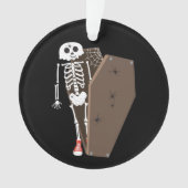 Skeleton und Coffin Halloween Design Ornament (Vorderseite)