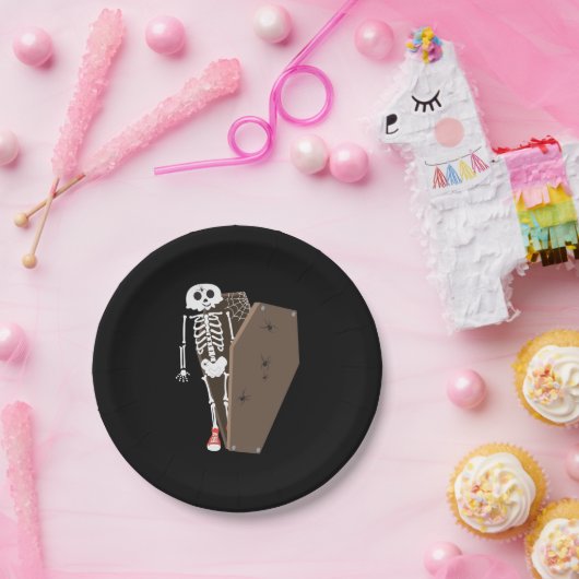 Skeleton und Coffin Halloween Design Pappteller (Party)