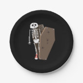 Skeleton und Coffin Halloween Design Pappteller (Vorderseite)