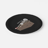 Skeleton und Coffin Halloween Design Pappteller (Schrägansicht)