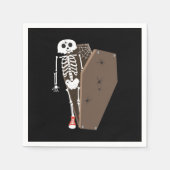 Skeleton und Coffin Halloween Design Serviette (Vorderseite)
