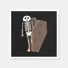 Skeleton und Coffin Halloween Design Serviette