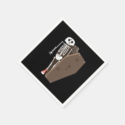 Skeleton und Coffin Halloween Design Serviette (Ecke)