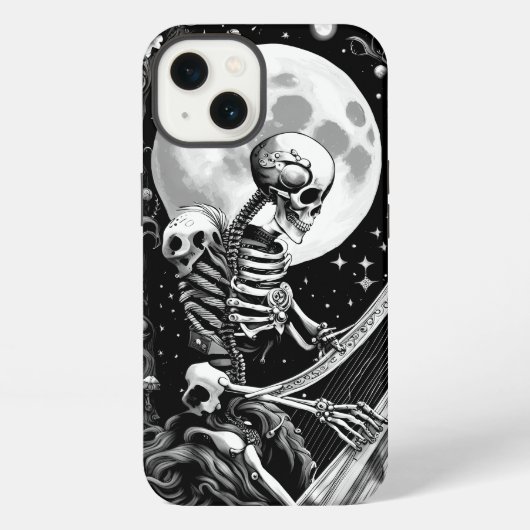 Skeleton und Harfe III iPhone Hülle (Rückseite)