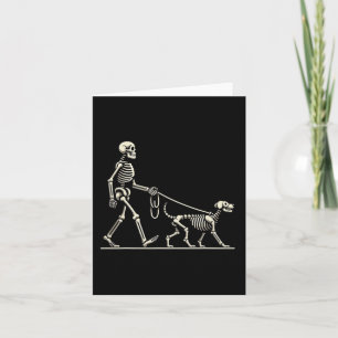 Skeleton und Hund Lazy Halloween Kostüm Funny Skul Karte