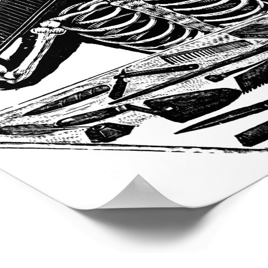 "Skeleton Undertaker" um 1800 in Mexiko. Poster (Ecke)