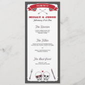 Skeleton Valentine Wedding Menu Menükarte (Vorderseite)