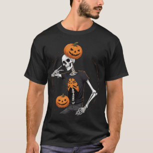 Skeleton Vibes: Ein wunderbarer Halloween-T - Shir T-Shirt