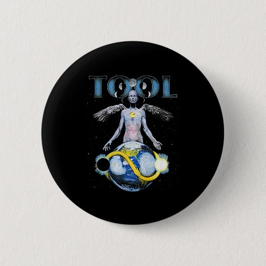 Skeleton Vintage Tool Shake Handyma Sarcastic Musi Button (Vorderseite)