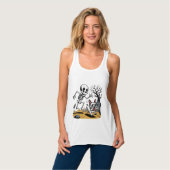 Skeleton vs French Bulldog – Funny Halloween Chase Tank Top (Vorderseite Vollansicht)