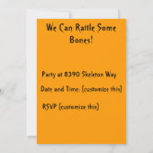Skeleton Waving Halloween Einladung (Rückseite)