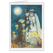 SKELETON WEDD IN FRIEDHOF GREETING CARD Blank (Vorne)