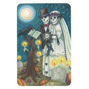 SKELETON WEDD IN FRIEDHOF MAGNET Rectangle