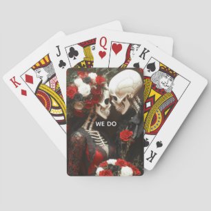 Skeleton Wedding Black & Red Spielkarten