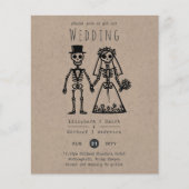 Skeleton Wedding Cartoon Bride Groom Fun Handgezei (Vorderseite)