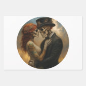 Skeleton Wedding Couple Decoupage Paper Geschenkpapier Set (Vorderseite 3)