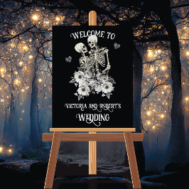 Skeleton Wedding Couple Wedding Willkommenszeichen Poster