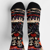 Skeleton Wedding, gothic Lovers Embrace Socken (Oben)