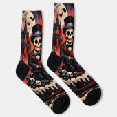 Skeleton Wedding, gothic Lovers Embrace Socken (Rechts)