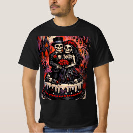 Skeleton Wedding, gothic Lovers Embrace  T-Shirt