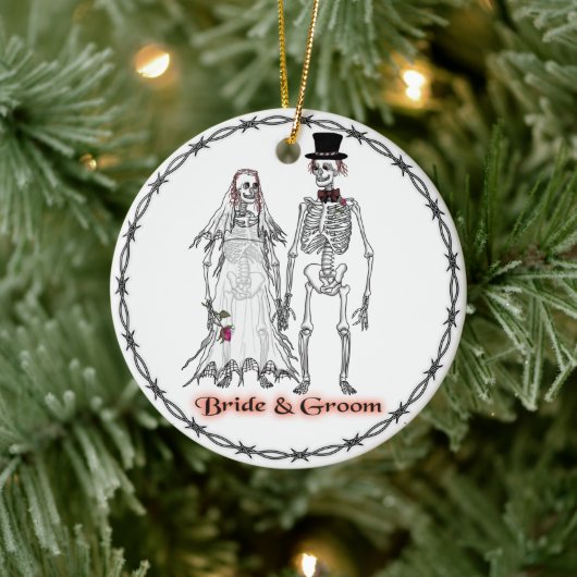 Skeleton Wedding Keramikornament (Baum)