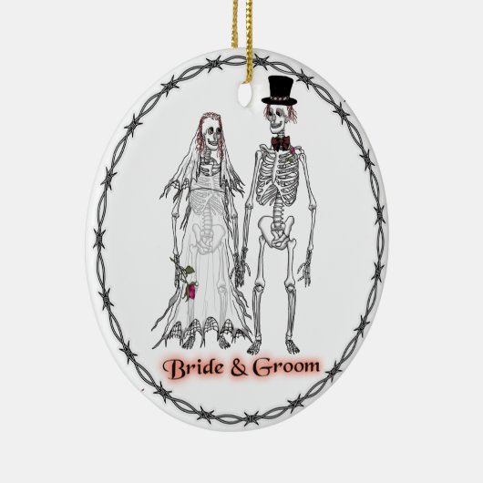 Skeleton Wedding Keramikornament (Rechts)