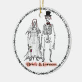 Skeleton Wedding Keramikornament (Links)