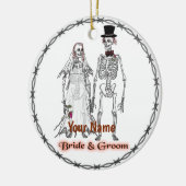 Skeleton Wedding Keramikornament (Links)