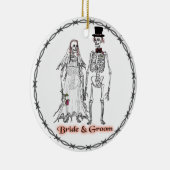Skeleton Wedding Ornaments Keramik Ornament (Rechts)