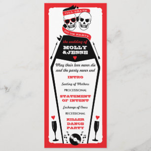 Skeleton Wedding Program - Schwarz und Rot Programm