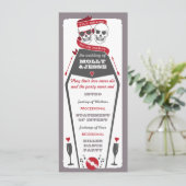 Skeleton Wedding Program - Valentine Red Einladung (Stehend Vorderseite)