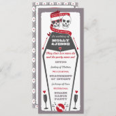 Skeleton Wedding Program - Valentine Red Einladung (Vorne/Hinten)