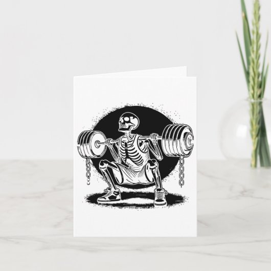 Skeleton Weightlift-Bodybuilding Karte (Vorderseite)