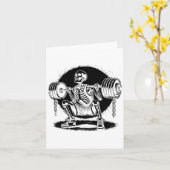 Skeleton Weightlift-Bodybuilding Karte (Gelbe Blume)