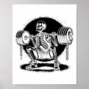 Skeleton Weightlift-Bodybuilding Poster