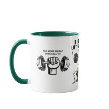 Skeleton Weightlifting Gym Call 911 Coffee Mug