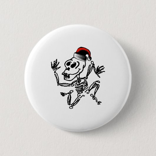 Skeleton Weihnachten Button (Vorderseite)