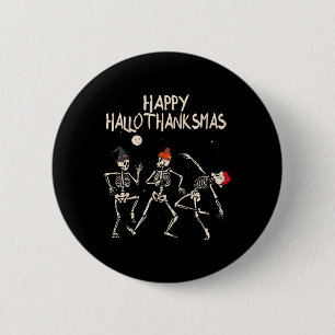 Skeleton Weihnachts Halloween Erntedank Spaß Button