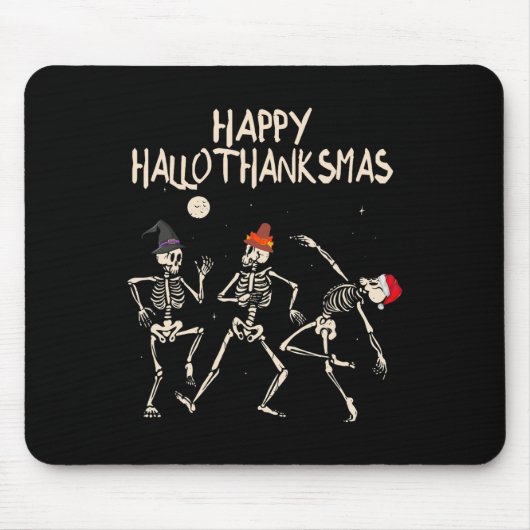 Skeleton Weihnachts Halloween Erntedank Spaß Mousepad (Vorne)